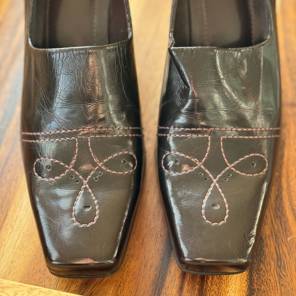 franco sarto brown leather heel 8 - Picture 6 of 8